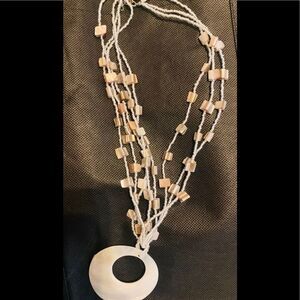NEW White Beaded Necklace